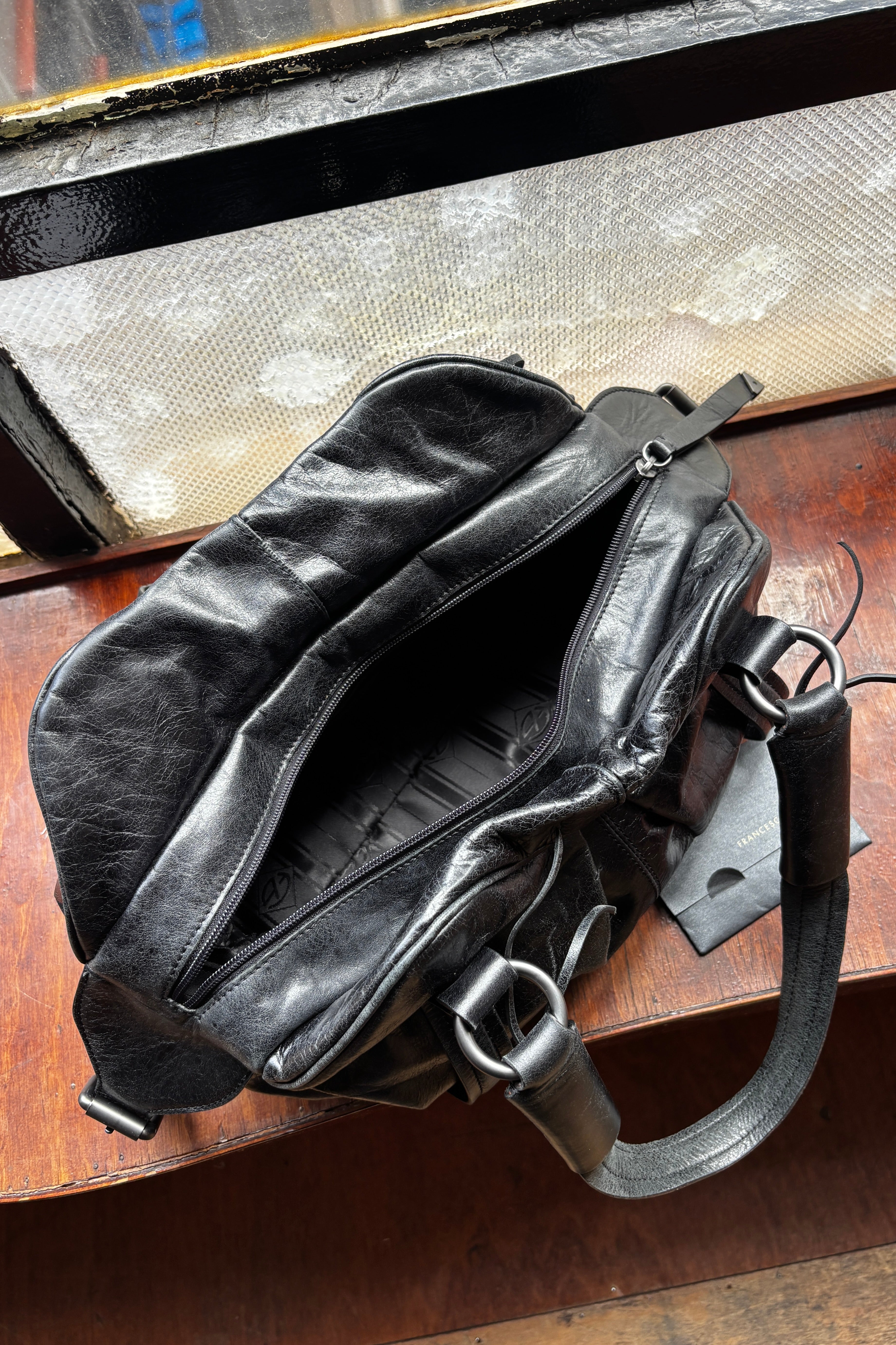 2000S FRANCESCO BIASIA LEATHER SHOULDER BAG