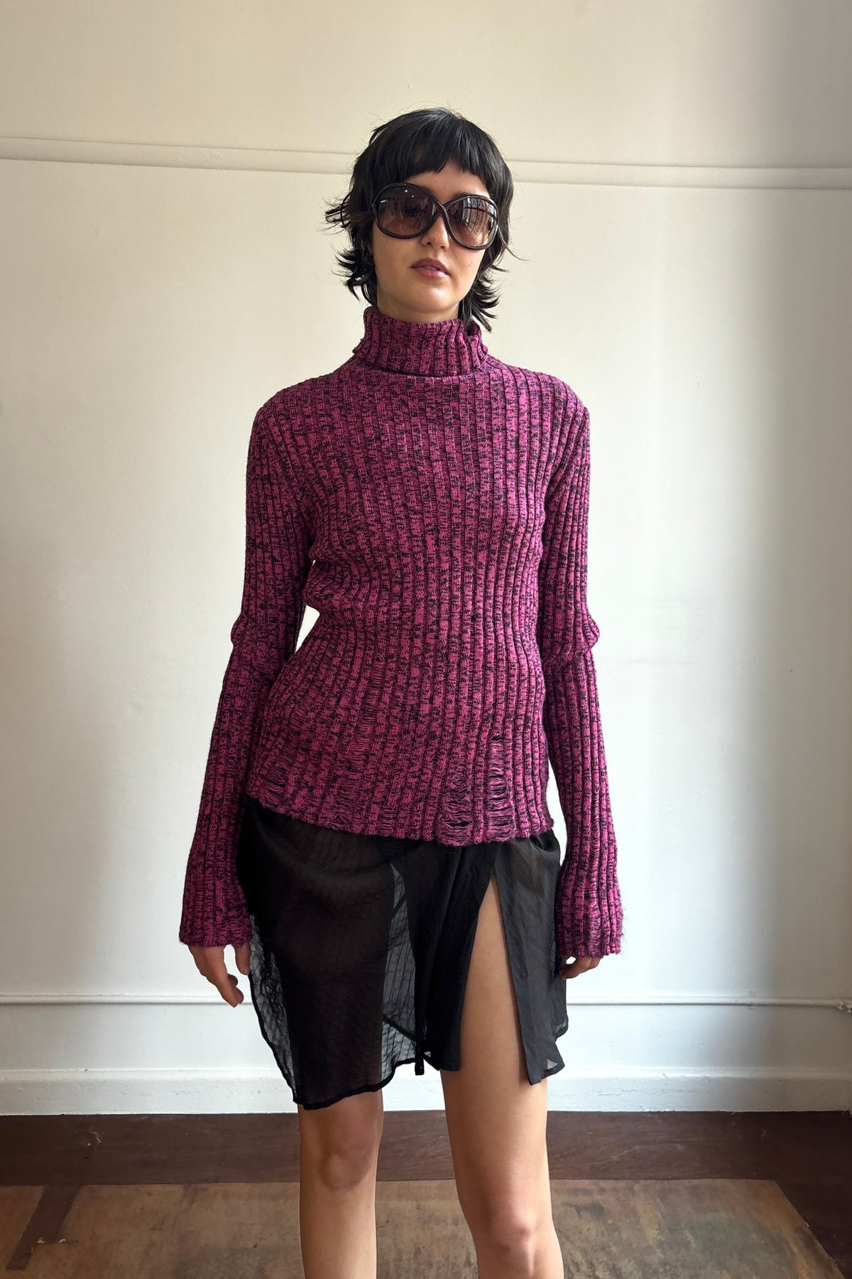JEAN PAUL GAULTIER DISTRESSED WOOL KNIT