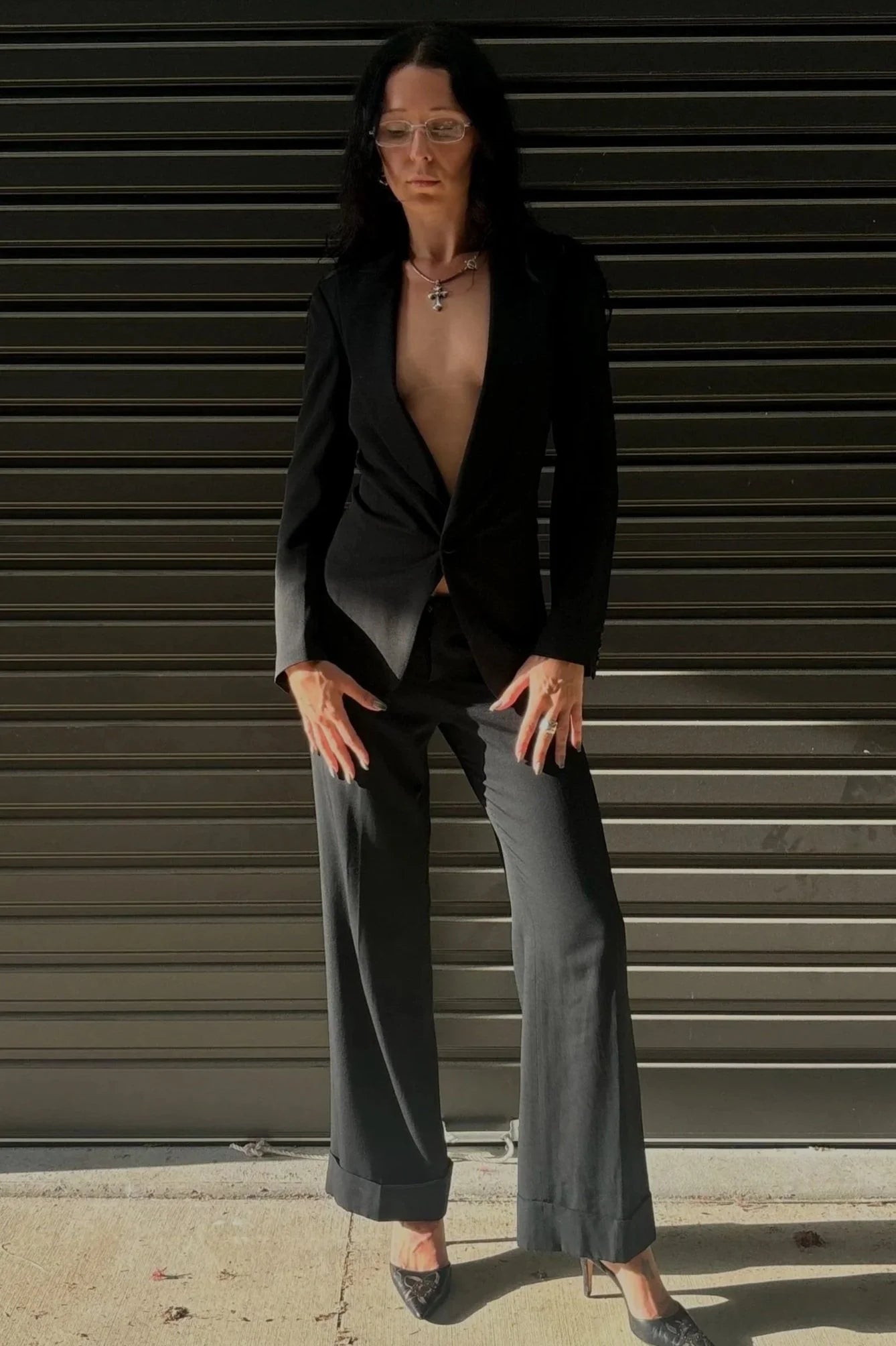 JEAN PAUL GAULTIER DEEP V BLAZER JACKET