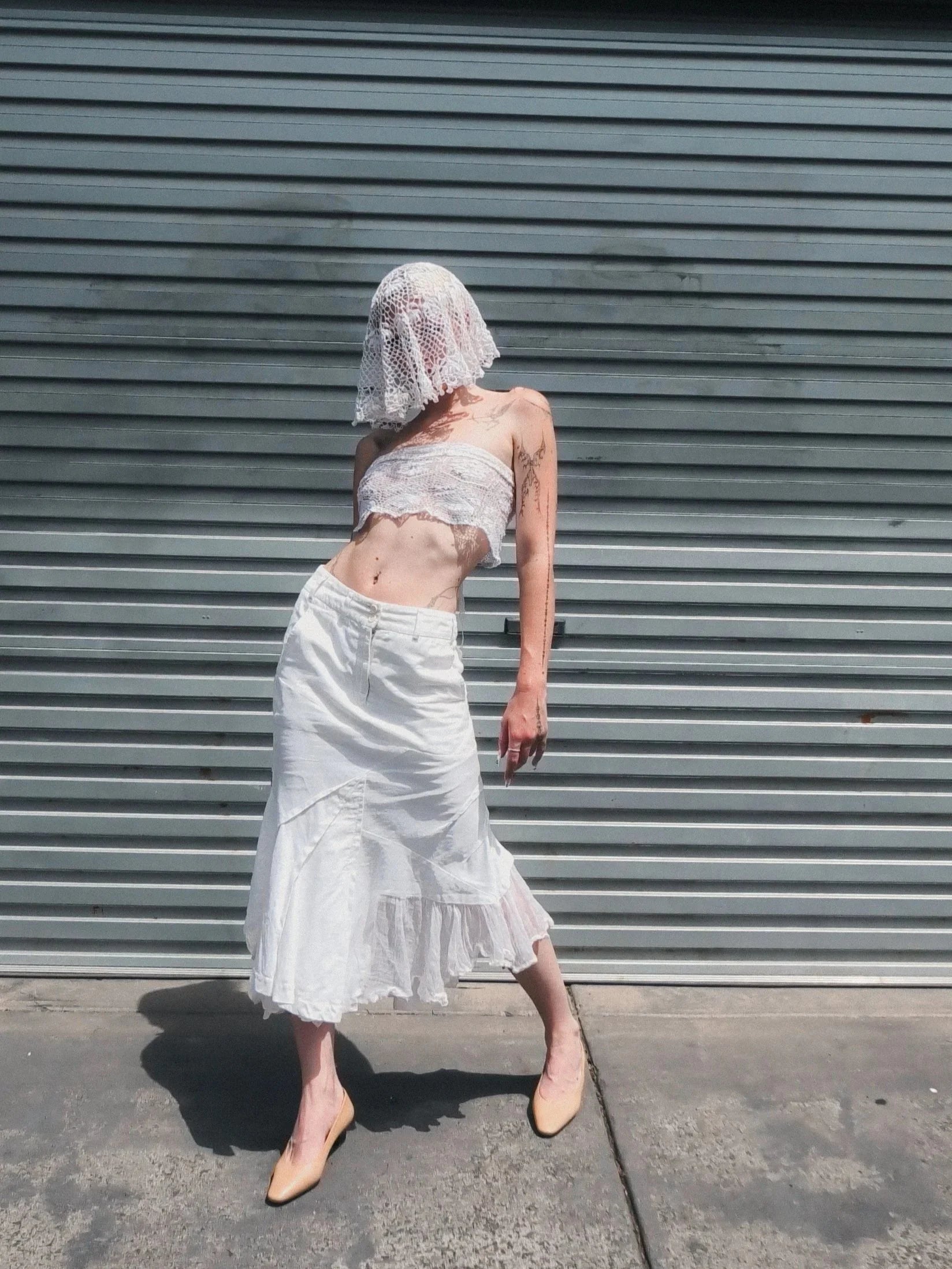 MARITHE FRANCOIS GIRBAUD ASYM MIDI SKIRT
